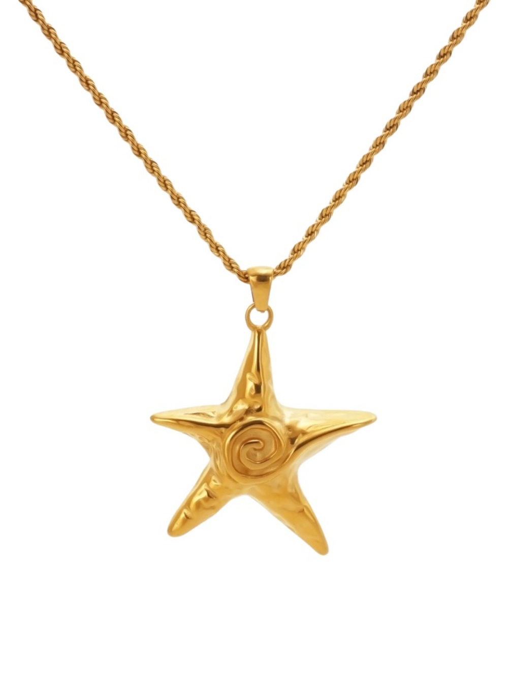 Gold Starfish Pendant Necklace